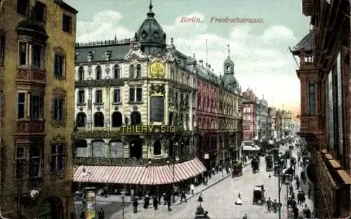 Ak Berlin Mitte, Friedrichstraße, Thiery, Straßenpartie