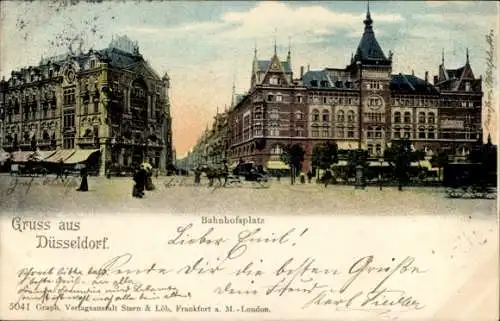 Ak Düsseldorf am Rhein, Bahnhofsplatz