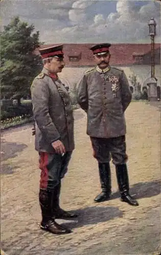 Ak Kaiser Wilhelm II., Generalfeldmarschall Paul von Hindenburg, Schloss zu Posen, 1915