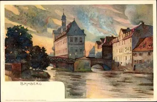 Künstler Litho Mutter, K., Bamberg Oberfranken, Rathaus