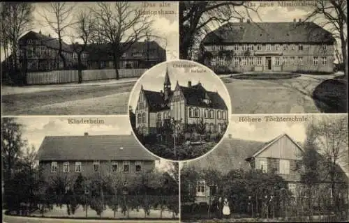 Ak Hermannsburg in der Lüneburger Heide, Christiansschule, Töchterschule, Missionshaus, Kinderheim