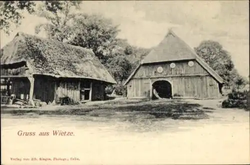 Ak Wietze in der Lüneburger Heide, Gehöft, Scheune