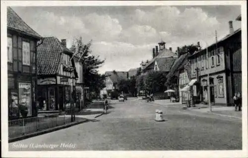 Ak Soltau Lüneburger Heide Niedersachsen, Straßenpartie, Geschäfte