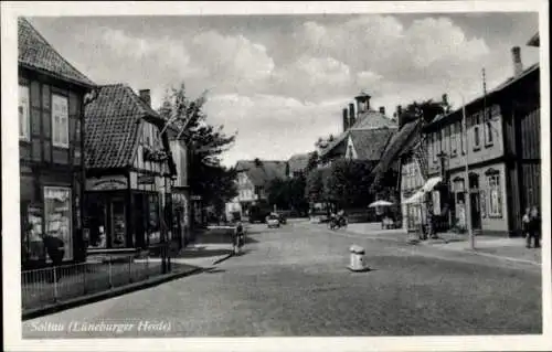 Ak Soltau Lüneburger Heide Niedersachsen, Straßenpartie, Geschäfte