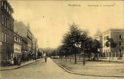 Ak Rendsburg in Schleswig Holstein, Herrenstraße, Trainkaserne