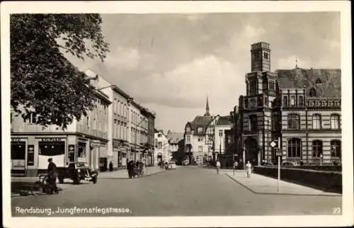 Ak Rendsburg in Schleswig Holstein, Jungfernstiegstraße, Post, Geschäft Eichler