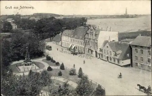 Ak Schleswig an der Schlei, Teilansicht, Denkmal