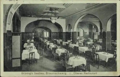 Ak Braunschweig in Niedersachsen, Brüning's Saalbau, Oberes Restaurant