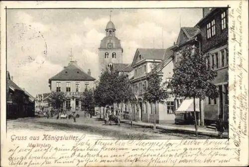 Ak Königslutter am Elm, Marktplatz, Geschäftshäuser