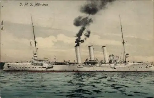 Ak Deutsches Kriegsschiff, SMS München, Kleiner Kreuzer