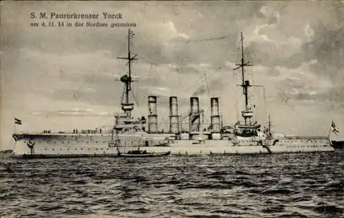Ak Deutsches Kriegsschiff, SMS Yorck, Panzerkreuzer, Kaiserliche Marine, GLK