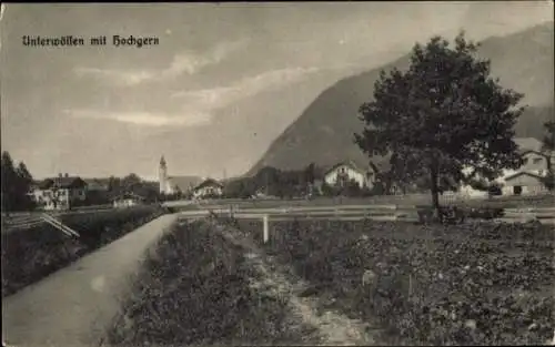 Ak Unterwössen in Oberbayern, Teilansicht mit Hochgern