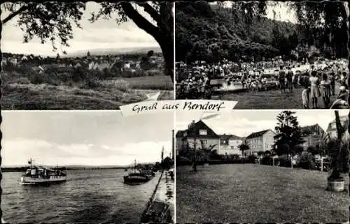 Ak Bendorf am Rhein, Panorama, Freibad, Wohnsiedlung, Schiffe