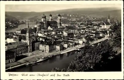 Ak Passau in Niederbayern, Blick vom Oberhaus auf die Stadt