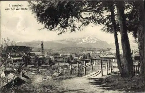 Ak Traunstein in Oberbayern, Blick von der Weinleite