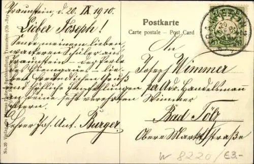 Ak Traunstein in Oberbayern, Blick von der Weinleite