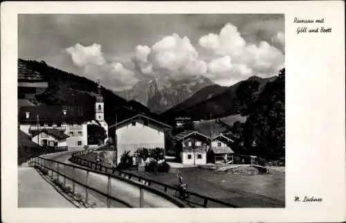 Ak Ramsau Oberbayern, Teilansicht mit Göll und Brett