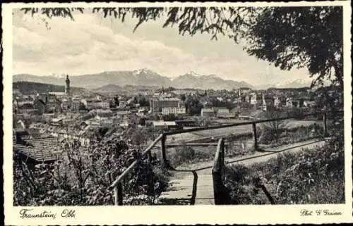 Ak Traunstein in Oberbayern, Panorama