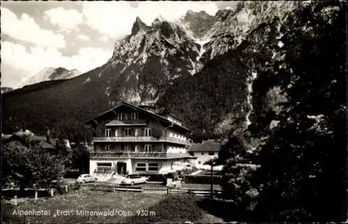 Ak Mittenwald in Oberbayern, Alpenhotel Erdt