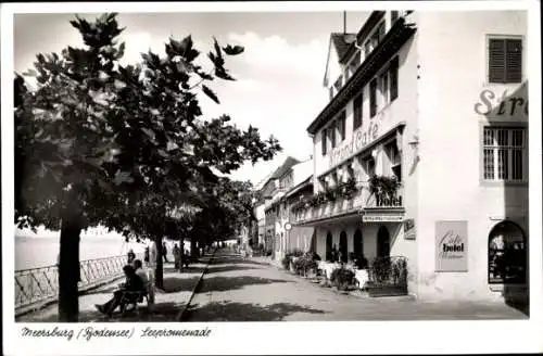 Ak Meersburg am Bodensee, Seepromenade, Strand Cafe