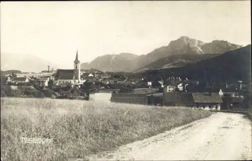 Foto Ak Teisendorf in Oberbayern, Gesamtansicht, Kirche