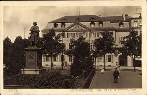 Ak Bonn am Rhein, Beethoven-Denkmal am Münsterplatz