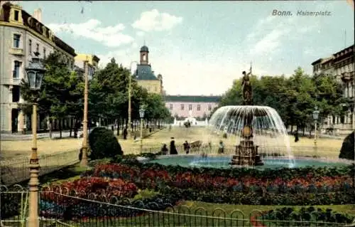 Ak Bonn am Rhein, Brunnen am Kaiserplatz