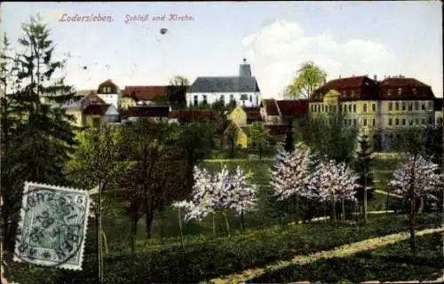 Ak Lodersleben Querfurt im Saalekreis, Schloss, Kirche