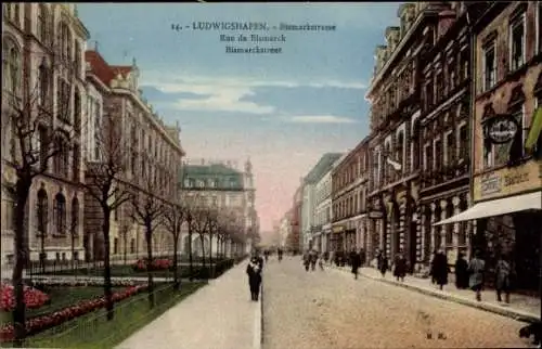 Ak Ludwigshafen am Rhein, Bismarckstraße