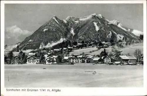 Ak Sonthofen im Oberallgäu Schwaben, Grünten, Winter