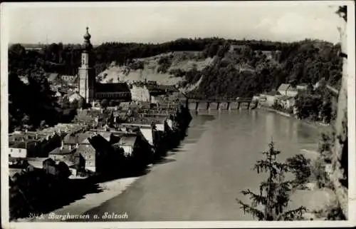 Ak Burghausen an der Salzach Oberbayern, Teilansicht