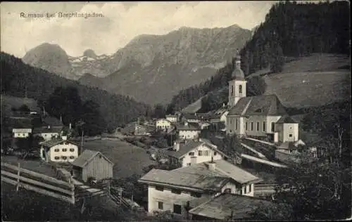 Ak Ramsau Oberbayern, Kirche, Alpen