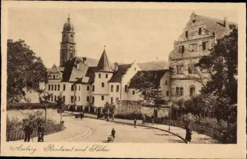 Ak Amberg in der Oberpfalz Bayern, Rentamt, Schloss