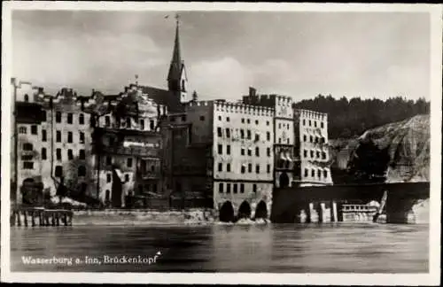 Ak Wasserburg am Inn in Oberbayern, Brückenkopf, Kirchturm