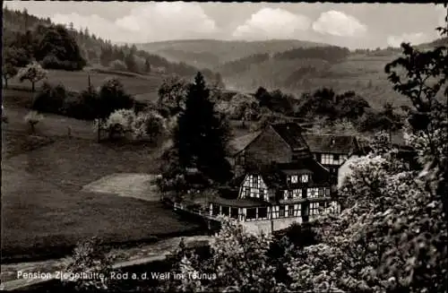 Ak Rod an der Weil Weilrod im Weiltal Taunus, Pension Ziegelhütte