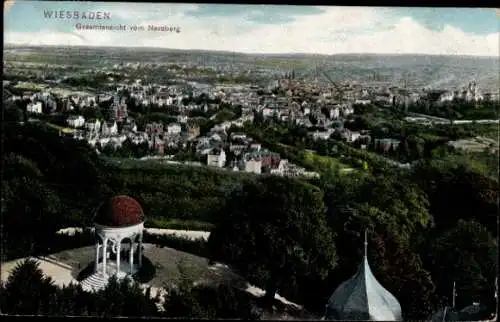 Ak Wiesbaden in Hessen, Gesamtansicht, Blick vom Neroberg