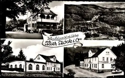 Ak Reichelsheim im Odenwald, Waldgaststätte Vier Stöck, Gesamtansicht