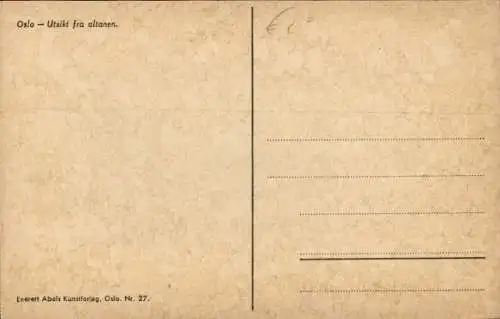 Ak Oslo Norwegen, Utsikt fra altanen