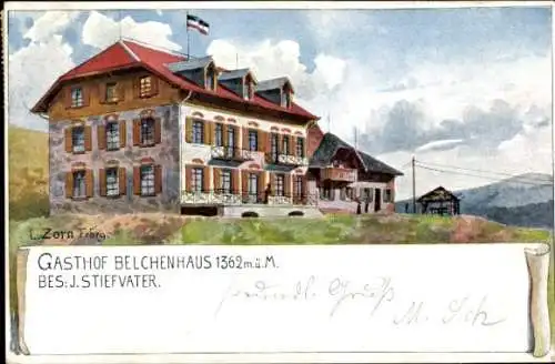 Künstler Litho Zorn, L., Schönenberg Schwarzwald, Gasthof Belchenhaus, Inh. J. Stiefvater