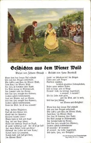 Lied Ak Geschichten aus dem Wiener Wald, Johann Strauß, Hans Bernhoff