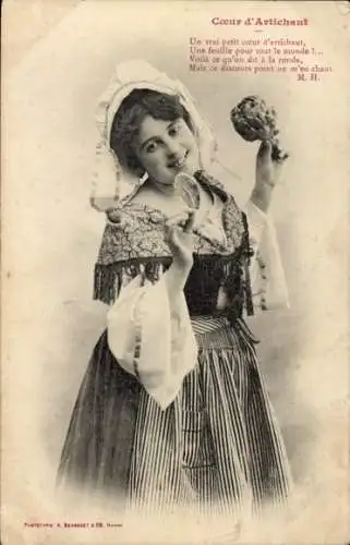 Ak Frau in französischer Volkstracht, Porträt
