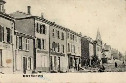 Ak Igney Avricourt Meurthe-et-Moselle, Straßenpartie