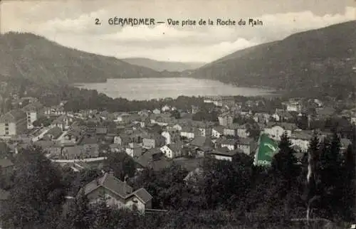 Ak Gérardmer Lothringen Vosges, vue prise de la Roche du Rain