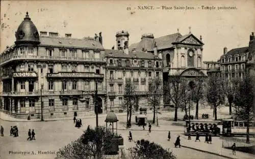 Ak Nancy Meurthe et Moselle, Place Saint-Jean, Temple protestant