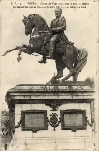 Ak Rouen Seine Maritime, Statue de Napoleon