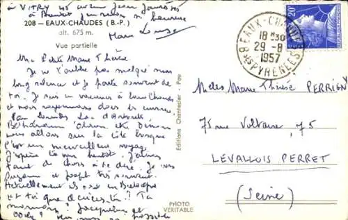 Ak Eaux Chaudes Laruns Pyrénées Atlantiques, vue partielle