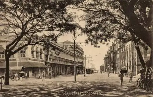 Ak Colombo Ceylon Sri Lanka, York Straße