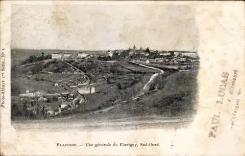 Ak Flavigny sur Ozerain Cote d'Or, Vue Generale, Sud-Ouest