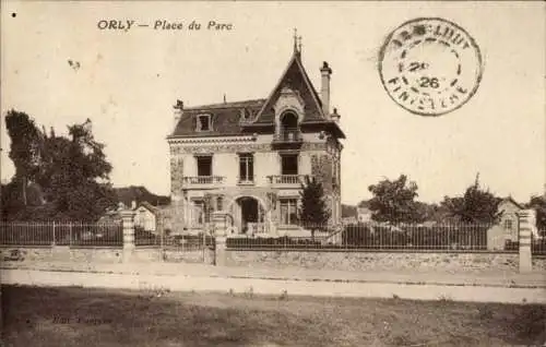 Ak Orly sur Morin Seine et Marne, Place du Parc