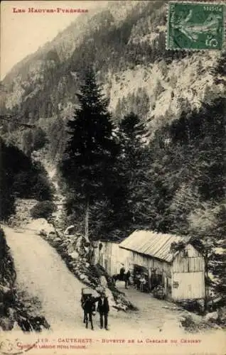 Ak Cauterets Hautes Pyrénées, Buvette de la Cascade du Cerisey